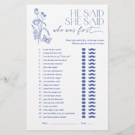 Han sa att hon sa att Möhippa av blått Blommigt