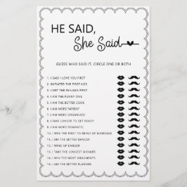 Han sa att hon sa att möhippa-spel flyger. flygblad