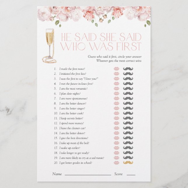 Han sa att hon sa att Petals och Pearls Rosa Showe (Framsida)