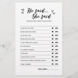 Han sa att hon sa att spel för Bröllop eller Möhip