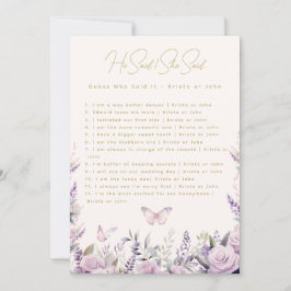 Han sa att hon sa att Trivia Butterflies Möhippa G Inbjudningar