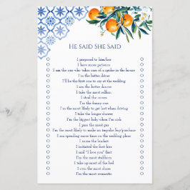 Han sa att hon sa blå talavera citrus bröllopsspel