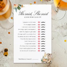 Han sa att hon sa "Boots Bubly Möhippa Game"