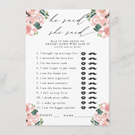 Han sa att hon sa Boots och Bubly Party Game Tilläggskort