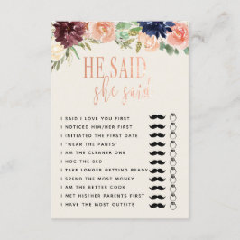 Han sa att hon sa bröllop/förlovning Game Copy Inbjudningar