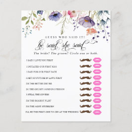 Han sa att hon sa | Bröllopsdusch spel