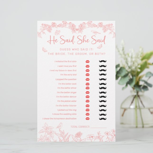 Han sa att hon sa Chinoiserie Möhippa Game (Stående Fram)