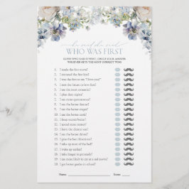 Han sa att hon sa Dusty Blue Blommigt Shower Game