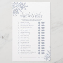 Han sa att hon sa Dusty Blue Snowflake Shower Game