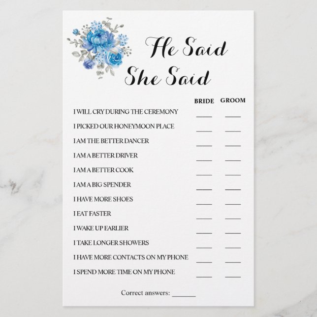 Han sa att hon sa ett par tajmkort. flygblad (Framsidan)