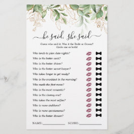 Han sa att hon sa "Eucalyptus Möhippa Game"