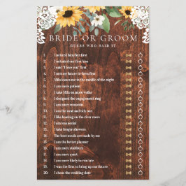 Han sa att hon sa gul blommig solros spets spel