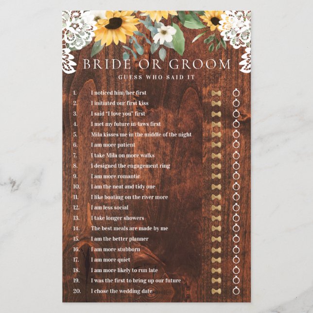 Han sa att hon sa gul blommig solros spets spel (Framsida)