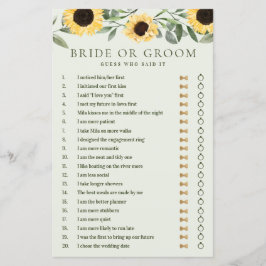 Han sa att hon sa Gult Blommigt Solros Grönt