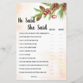 Han sa att hon sa "Julens Möhippa-spelkort" Flygblad