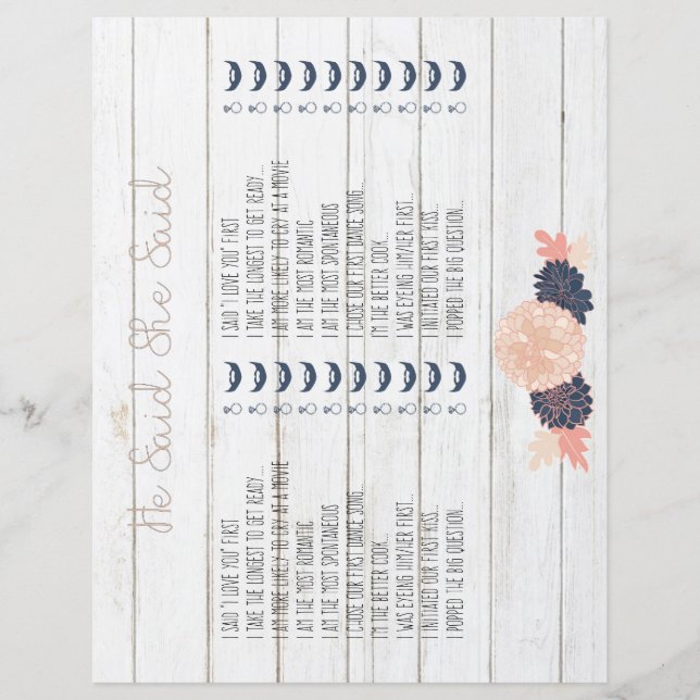 Han sa att hon sa  marin Möhippa Game (Framsida)