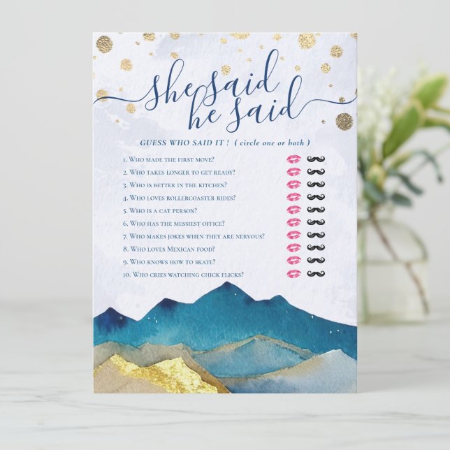 Han sa att hon sa "Modern Bröllop Möhippa Game" (Stående Fram)