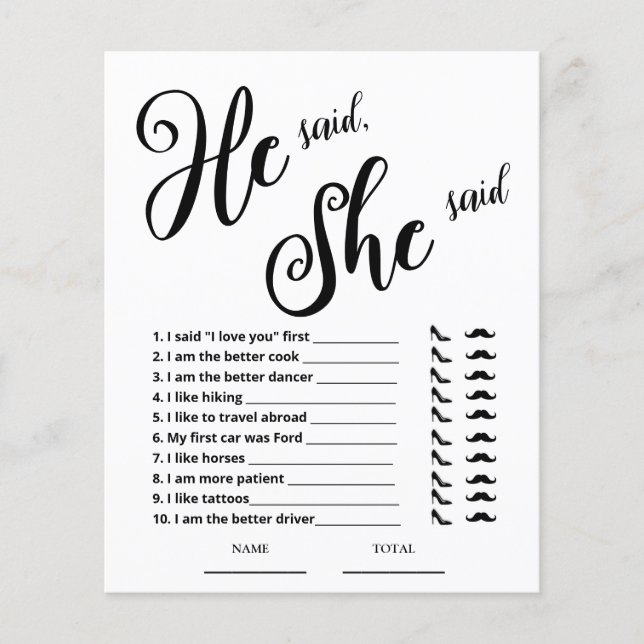 Han sa att hon sa Möhippa Game (Framsida)