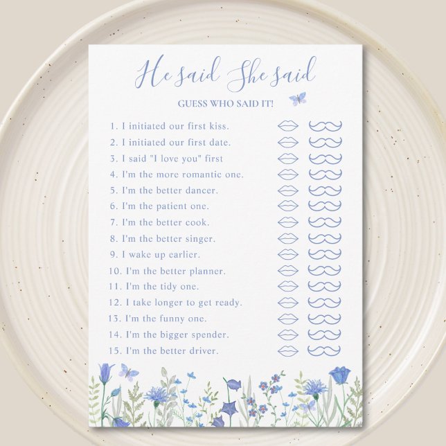 Han sa att hon sa Möhippa Game Card Inbjudningar (Skapare uppladdad)