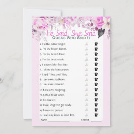 Han sa att hon sa Möhippa Game Inbjudningar