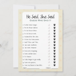 Han sa att hon sa Möhippa Game Inbjudningar