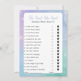 Han sa att hon sa Möhippa Game Inbjudningar