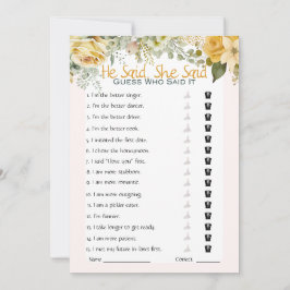 Han sa att hon sa Möhippa Game Inbjudningar