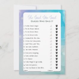 Han sa att hon sa Möhippa Game Inbjudningar