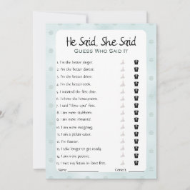 Han sa att hon sa Möhippa Game Inbjudningar