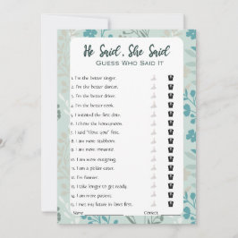 Han sa att hon sa Möhippa Game Inbjudningar