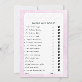 Han sa att hon sa Möhippa Game Inbjudningar