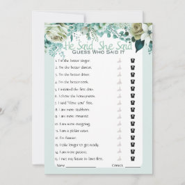 Han sa att hon sa Möhippa Game Inbjudningar