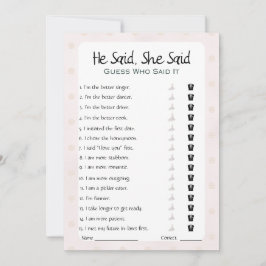 Han sa att hon sa Möhippa Game Inbjudningar