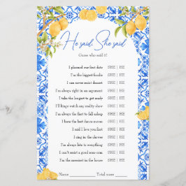 Han sa att hon sa Möhippa Game Lemon Italien