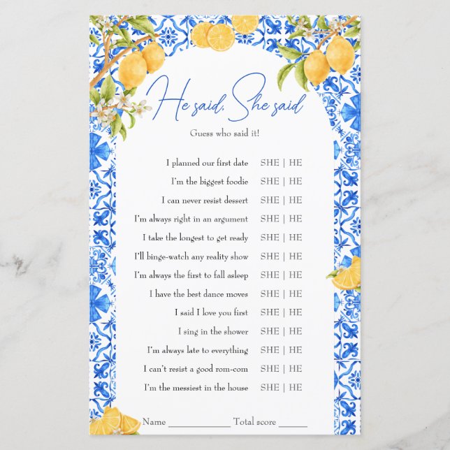 Han sa att hon sa Möhippa Game Lemon Italien (Framsida)