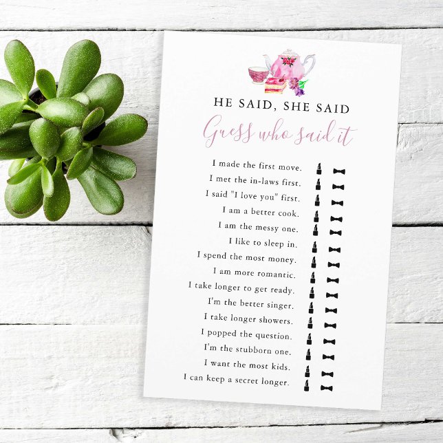 Han sa att hon sa Möhippa Game Tea Party (Skapare uppladdad)