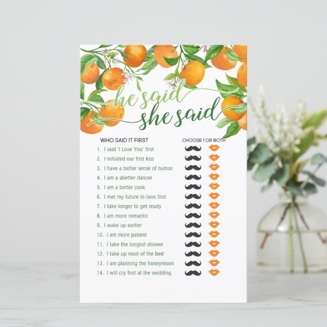 Han sa att hon sa - Orange (Stående Fram)