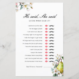 Han sa att hon sa perfekt päron bröllopsdusch spel