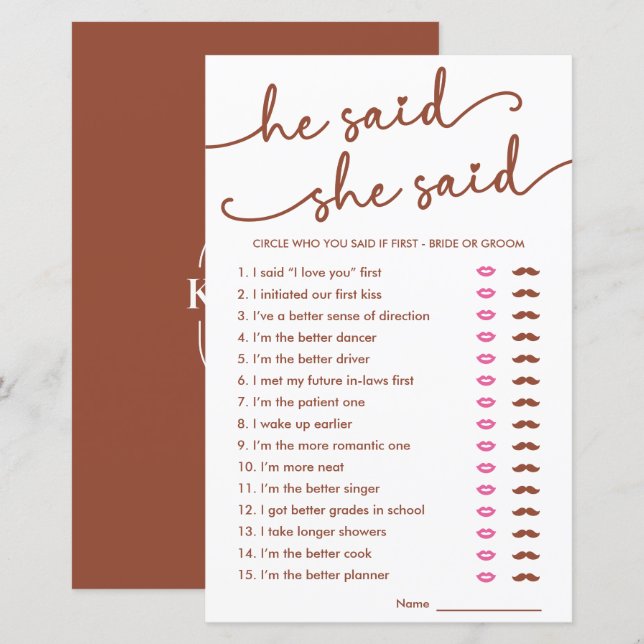 Han sa att hon sa vem som sa att det spelade (Fram/baksida)