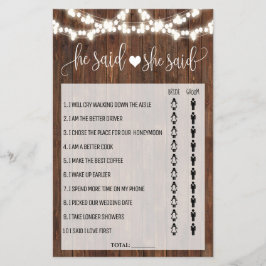 Han sa att hon sa Westernt spelkort för Möhippa Flygblad