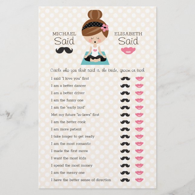 Han sa att hon sa Yoga Girl Möhippa Game (Framsida)