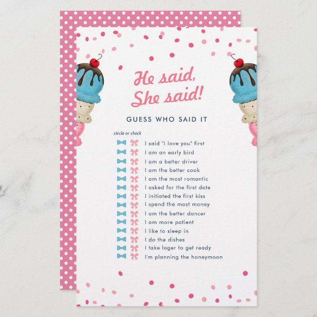 Han sa att hon skulle gissa vem som spelar bästa M (Fram/baksida)