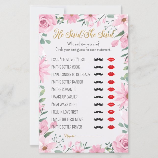 Han sa att Kärlek är i bloomstötlarspel (Framsida)