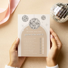 Han sa att Silver Disco Möhippa Game Card Inbjudningar