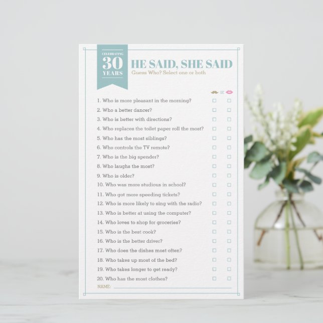 Han sa: "Game (Fully Anpassade)" (Stående Fram)