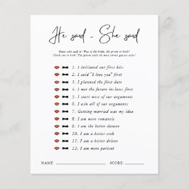 Han sa, hon sa | Modern minimalist bröllosdusch