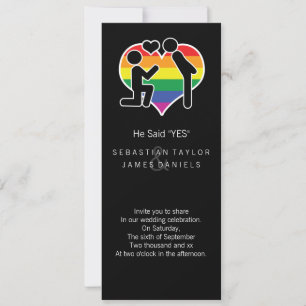 Han Sa Ja Herr Och Herr Förslag Gay Bröllop Inbjudningar