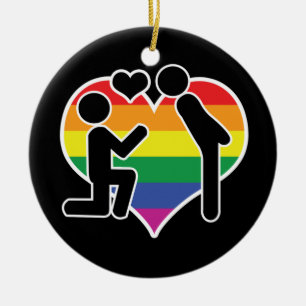Han sa ja, mr och mr Frieri Gay Bröllop Julgransprydnad Keramik