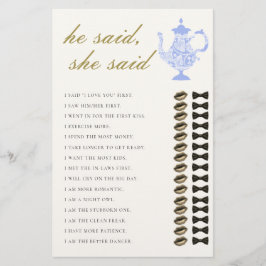 Han sa Möhippa Tea China Snöre Elegant Flygblad