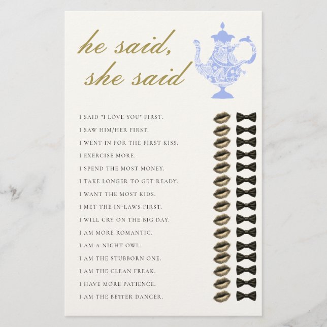 Han sa Möhippa Tea China Snöre Elegant Flygblad (Framsidan)